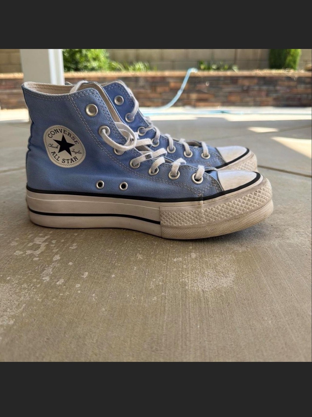 Converse All Star High Top Sneakers in Light Blue and White